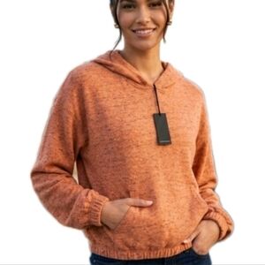 Monrow Women’s Coral heather Hoodie Sweatshirt size XS